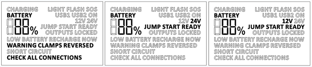 How to get understand data of LCD display for 12V lithium starter charger