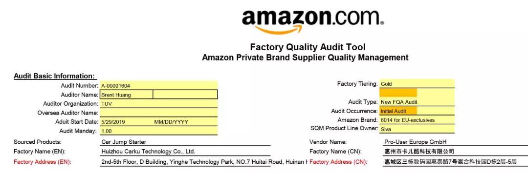 Gold List-Carku Was Named Amazon Gold Supplier