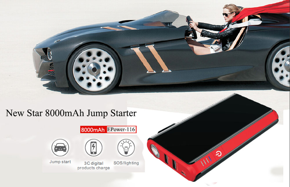 8000mAh mini lithium jump starter CARKU EPower-116