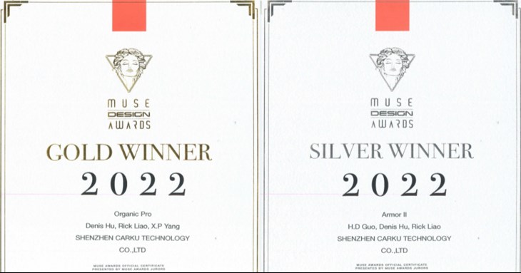 Gold and Silver Awards! Carku Design Team Wins Muse Design Awards!