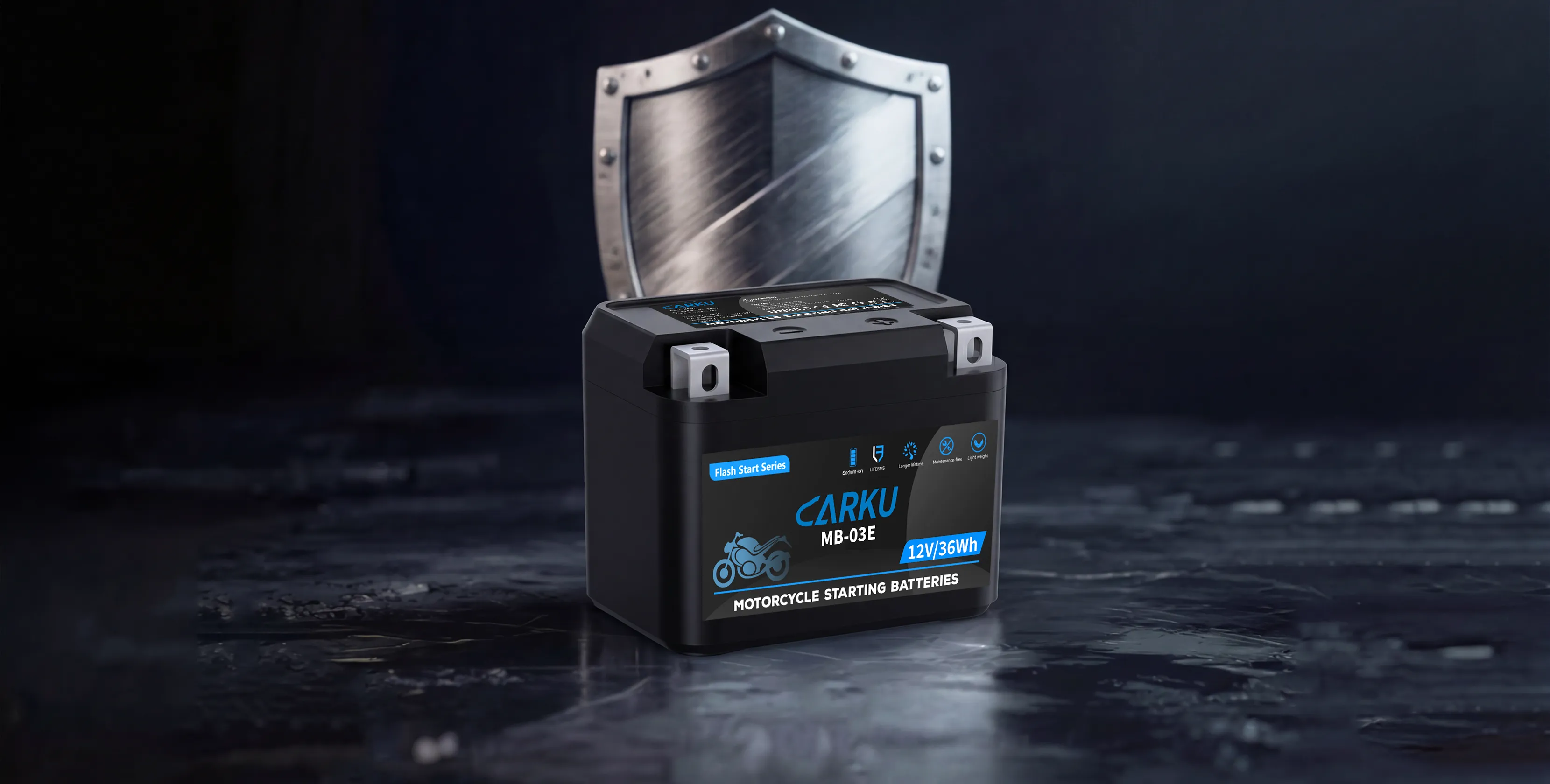 Advanced BMS-Integrated 12V Starting Battery for 125cc Motorcycles