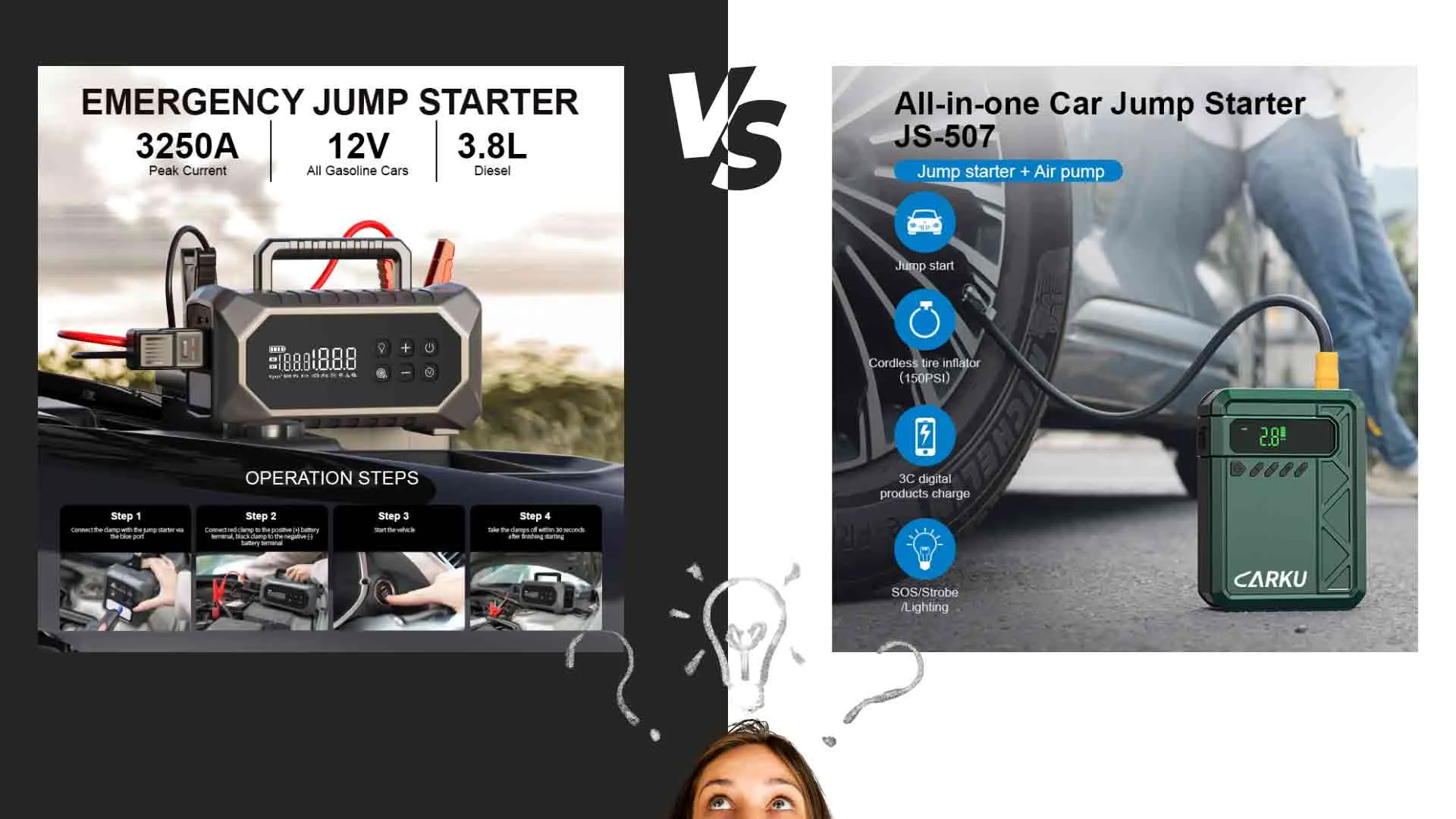 4-in-1 jump starter with air compressor vs. 6-in-1 jump starter: which is better