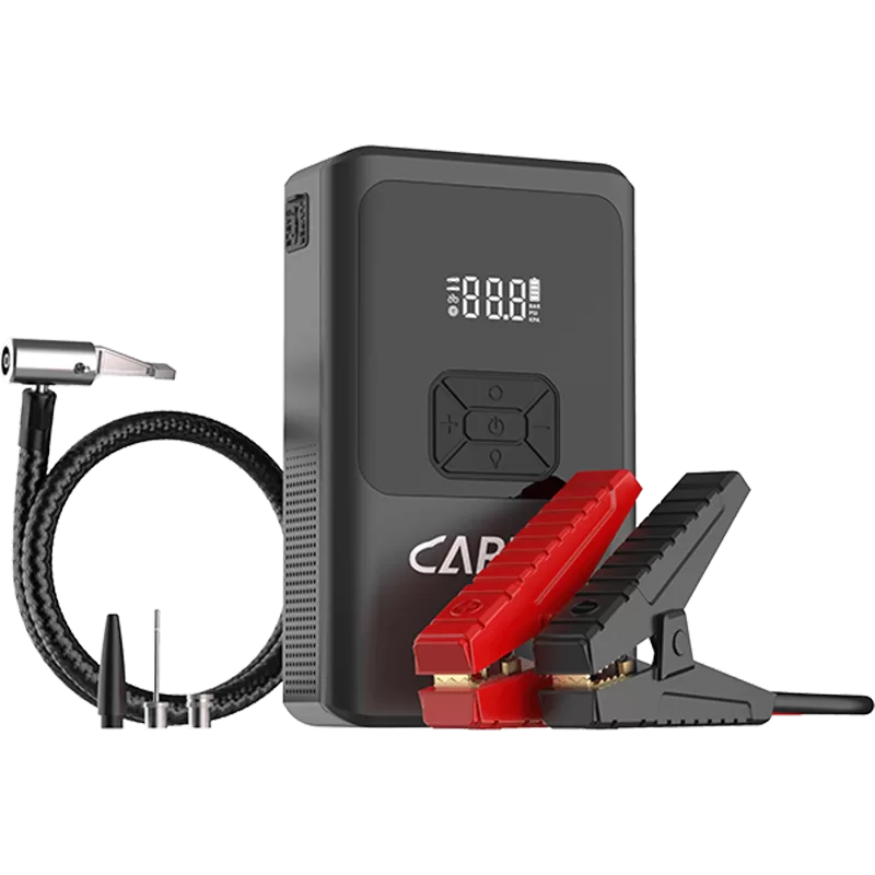JS-383-car-battery-jump-starter-with-air-compressor-150-psi-front-view-detail